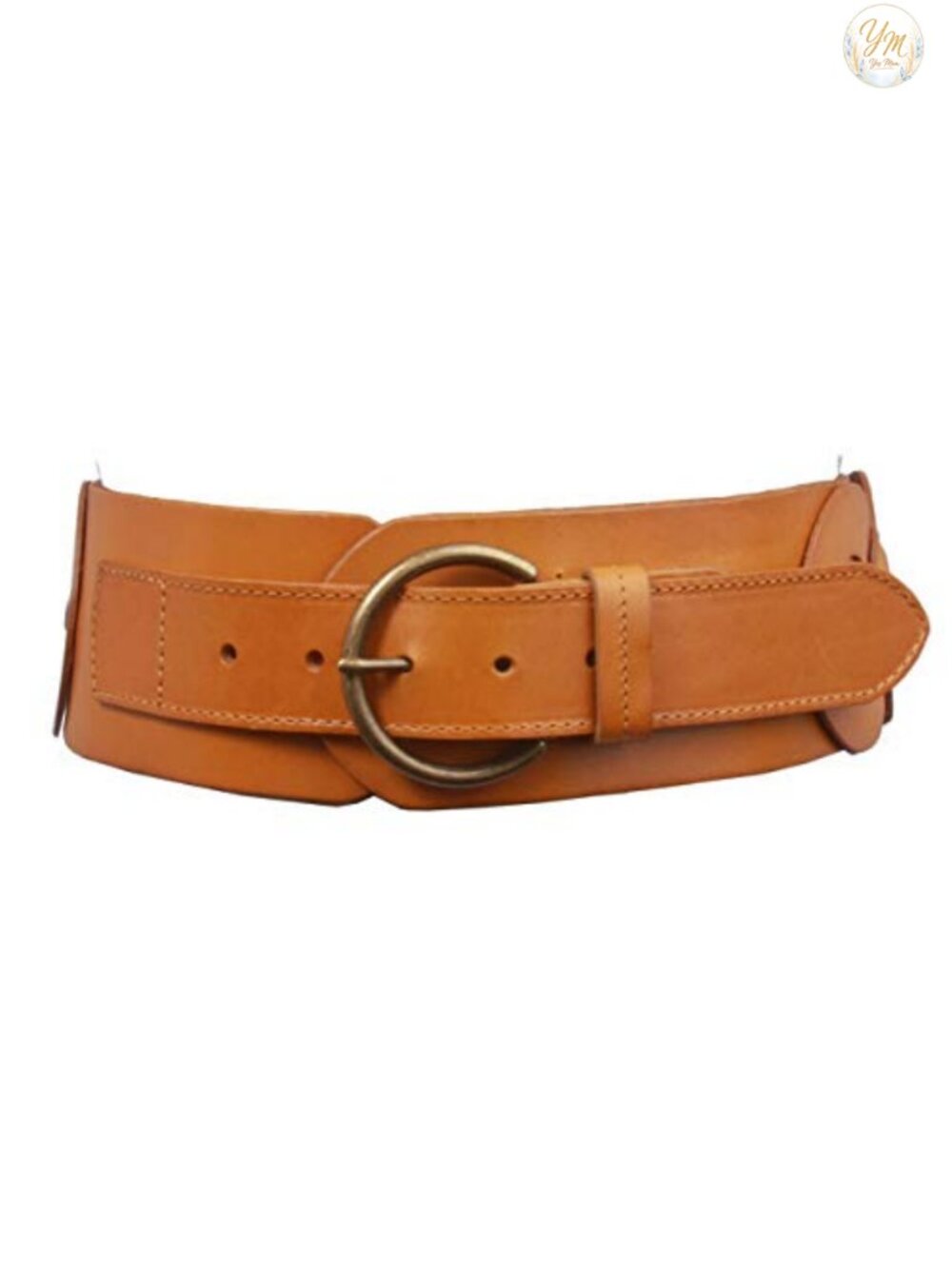 Wide 3 in Round Disk Linked Braided Cowhide Full Grain Leather Belt